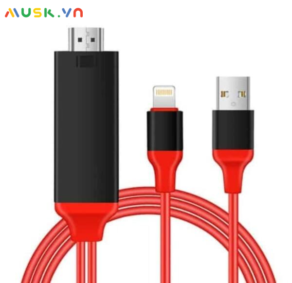 Cắm đầu chuyển đổi từ cổng Lightning sang cổng HDMI / VGA vào điện thoại