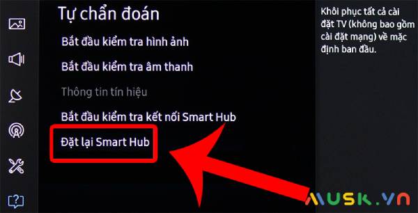 Nhấn vào nút lệnh “Đặt lại SmartHub” 