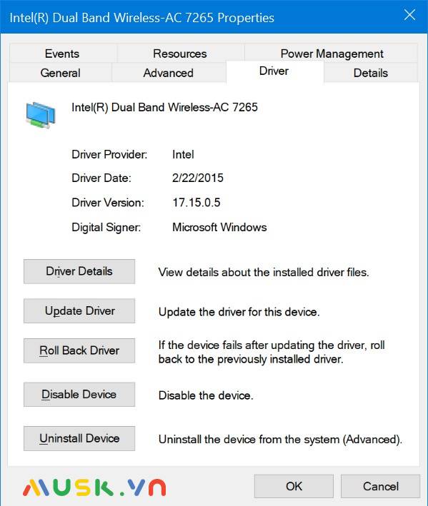 Xem phần Device Manager
