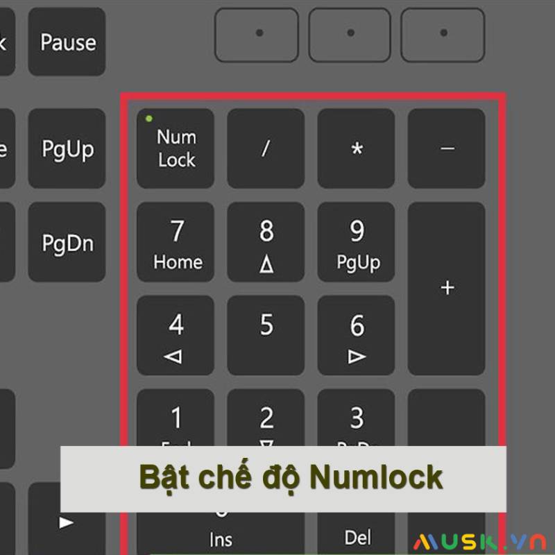 Tắt tính năng Numlock tránh để bàn phím bị lỗi