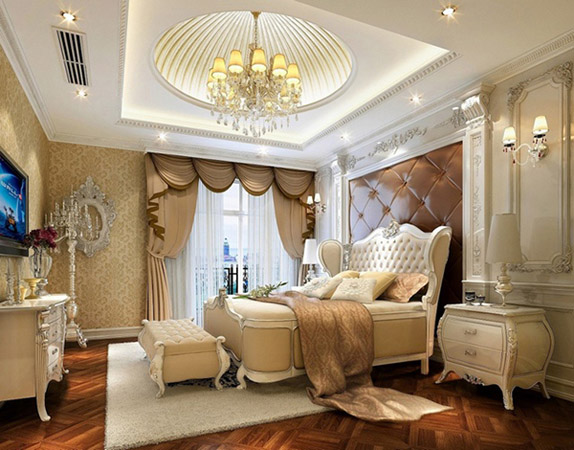 Trần thạch cao phòng ngủ thiết kế cổ điển