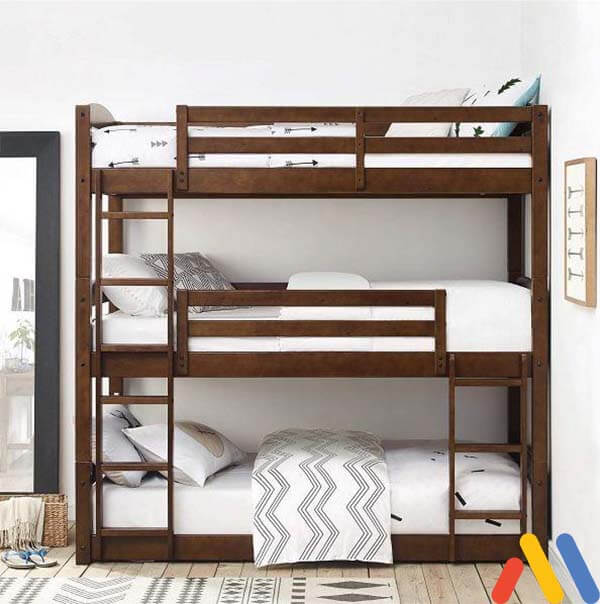 Giường 3 tầng gỗ đẹp sang trọng - có nên mua giường tầng