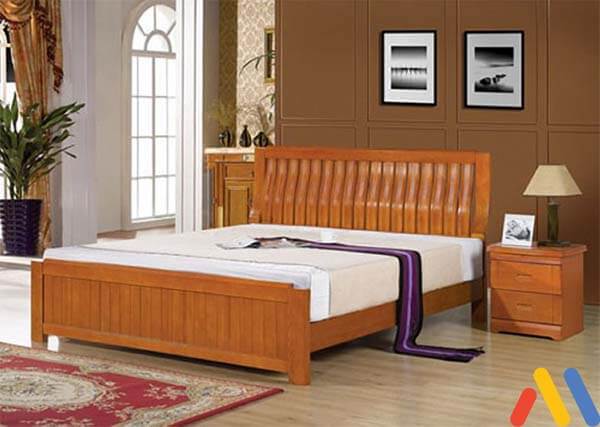 Mẫu giường ngủ bằng sắt hộp kiểu gỗ