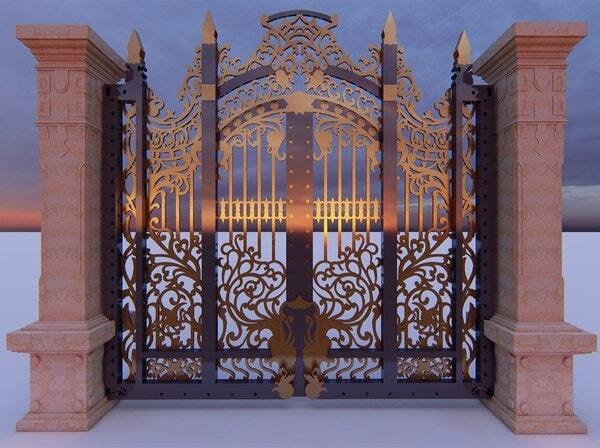 Mẫu cửa cổng sắt biệt thự đẹp với nhiều chi tiết cầu kỳ