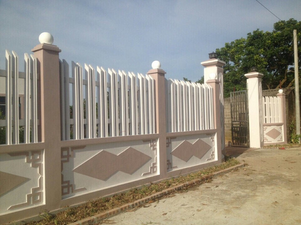 Mẫu hàng rào làm bằng bê tông thiết kế trang nhã
