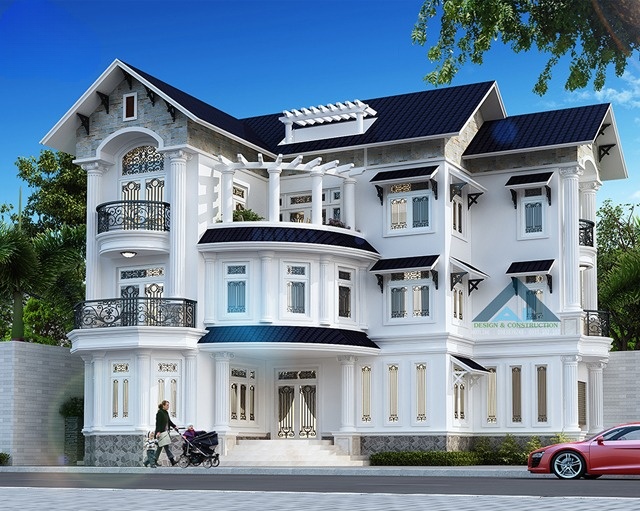 Thiết kế đảm bảo yếu tố phong thủy Biệt thự mái Thái 3 tầng