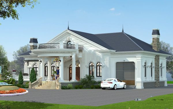 Mẫu thiết kế 2 của biệt thự nhà vườn 2 tầng theo phong cách tân cổ điển