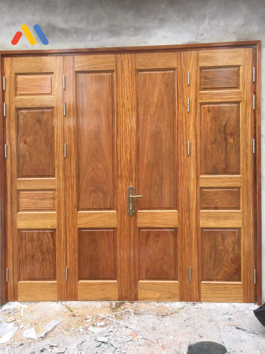 Các mẫu cửa gỗ 4 cánh đẹp thiết kế tối giản, hiện đại