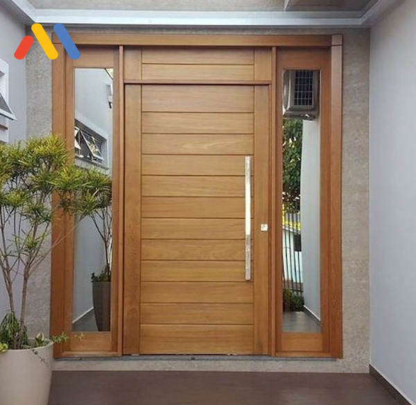 Chọn cửa gỗ 2 cánh kiểu dáng truyền thống làm cửa chính