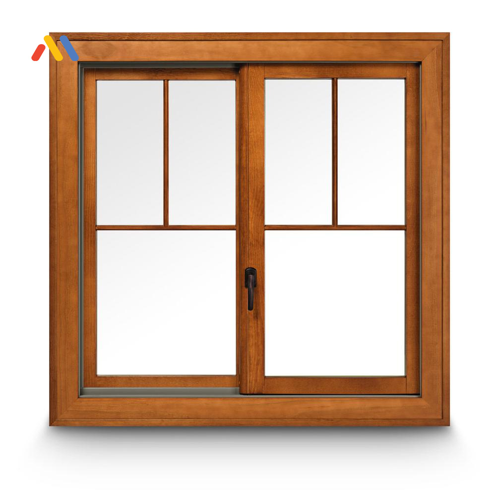 Cửa sổ gỗ 2 cánh có kính dạng cửa lùa