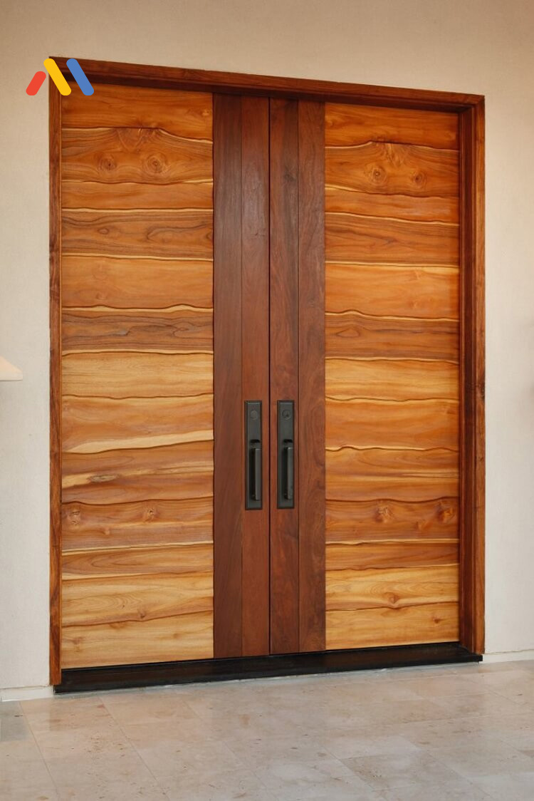 Mẫu cửa gỗ 2 cánh thích hợp với kiểu thiết kế trần thấp