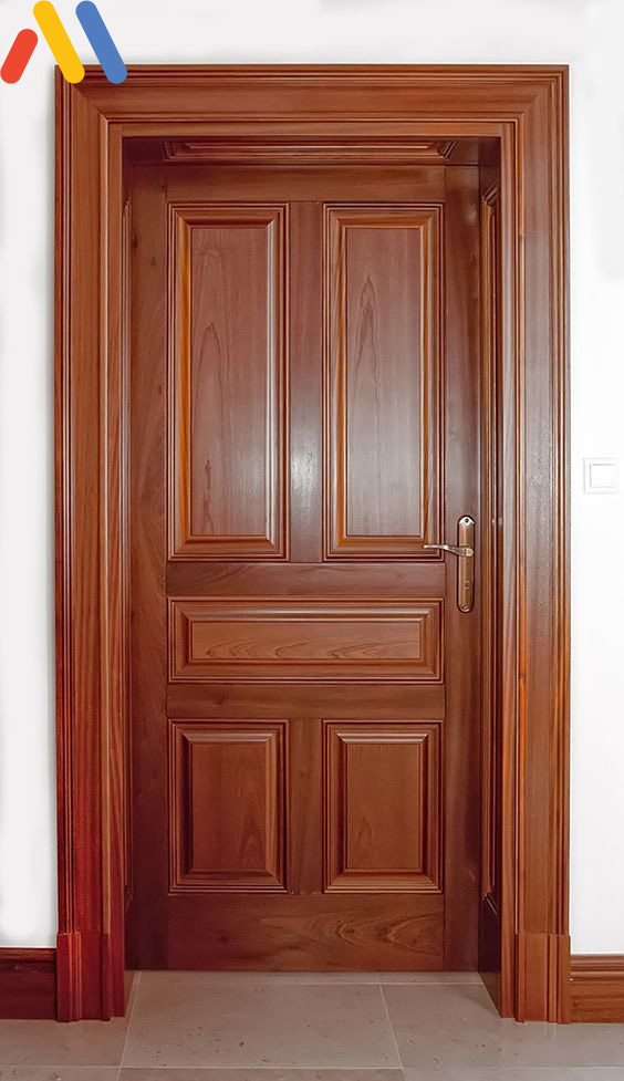 Mẫu cửa gỗ thông phòng 1 cánh đẹp màu sắc sang trọng