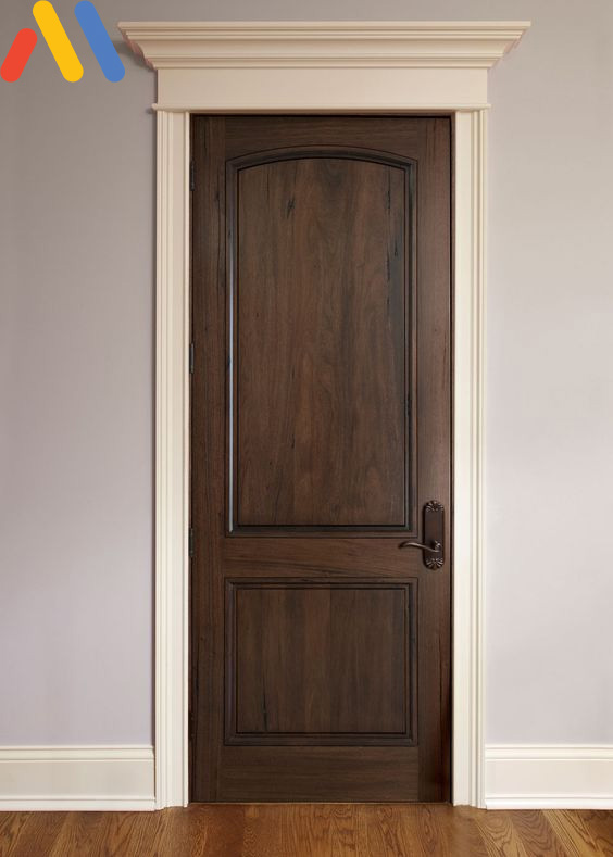 Mẫu cửa thông phòng gỗ tự nhiên màu nâu sang trọng