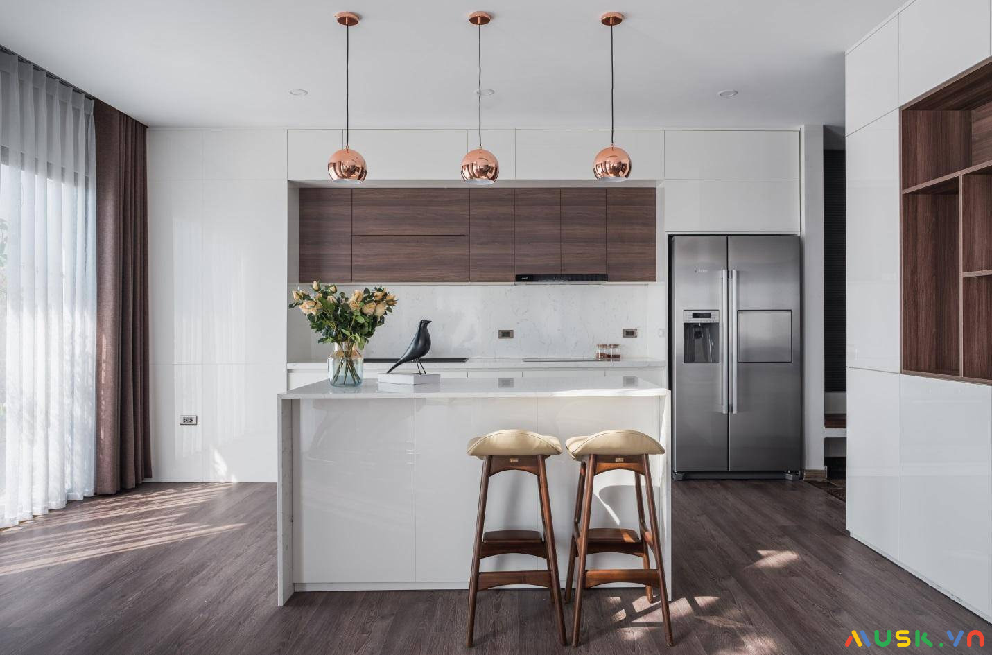 Mẫu phòng bếp phong cách nội thất minimalist đơn giản tiện nghi