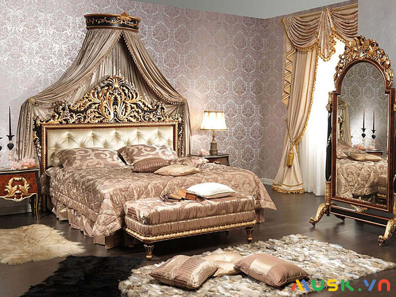 Mẫu phòng ngủ phong cách thiết kế nội thất cổ điển Châu Âu 1