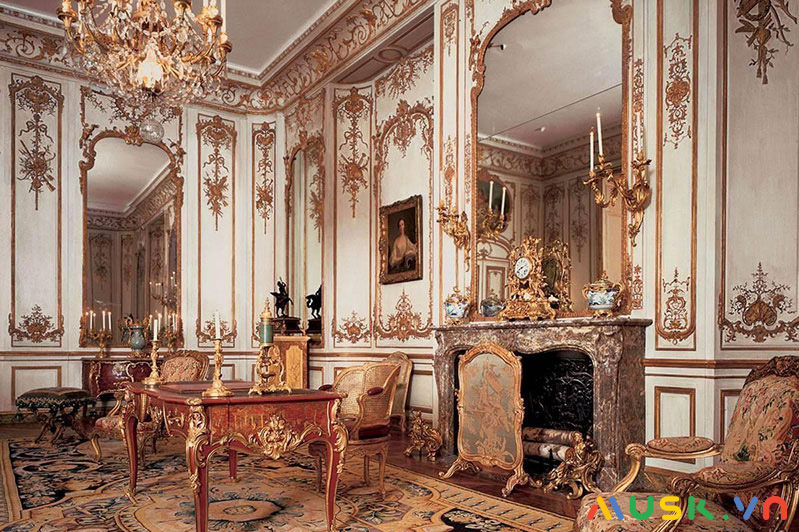 Phong cách Rococo sang trọng và quý phái được ứng dụng trong nội thất