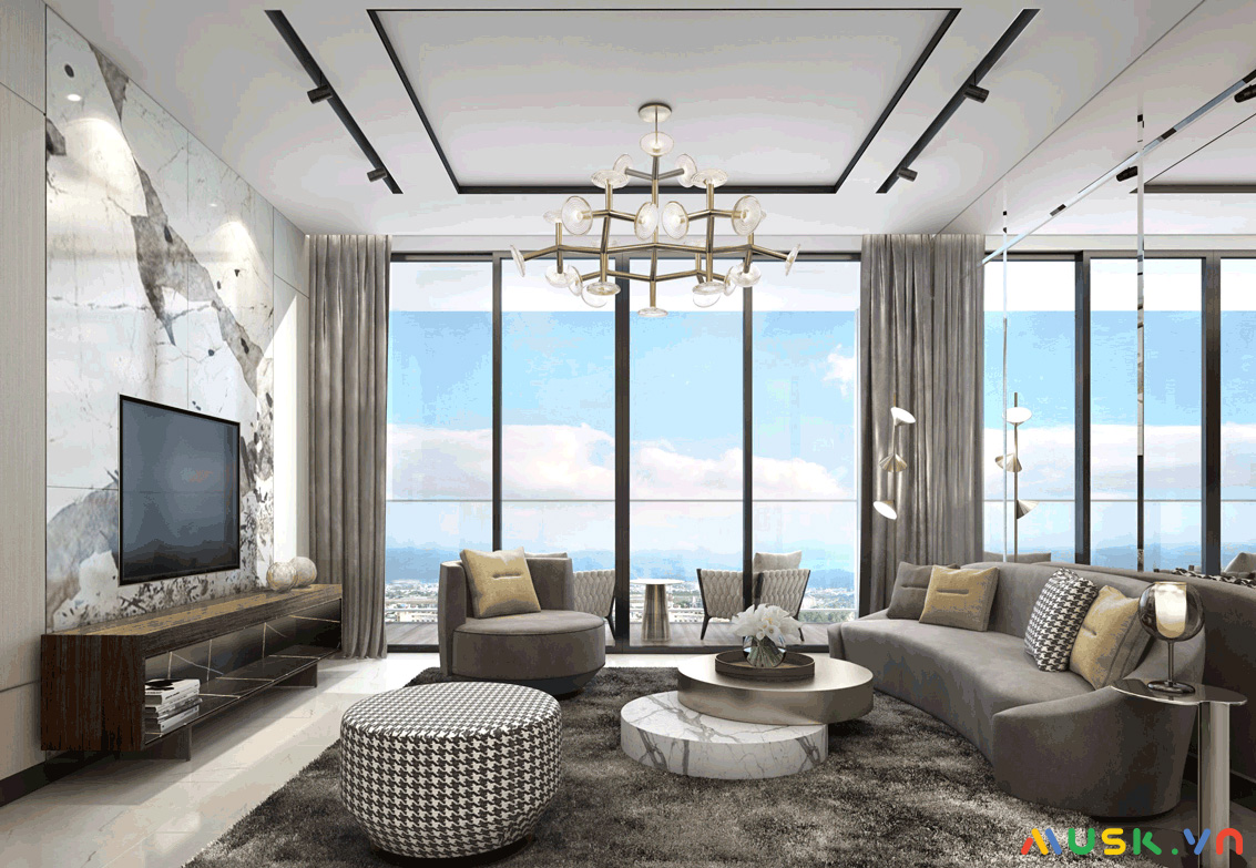 Phòng khách với thiết kế Modern Luxury