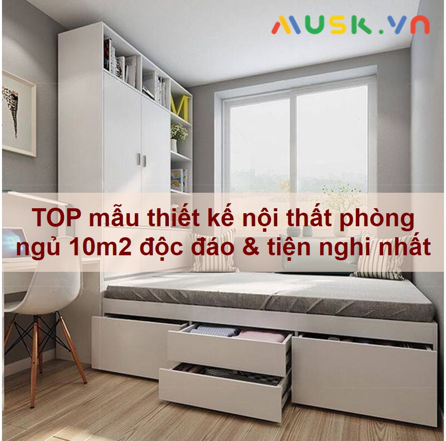 Thiết kế và thi công nội thất phòng ngủ 10m2  anh Hưng Tân Bình