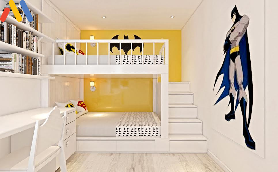 Mẫu thiết kế nội thất phòng ngủ 15m2 dành riêng cho bé