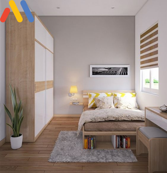 Phòng ngủ 15m2 thiết kế theo phong cách tối giản