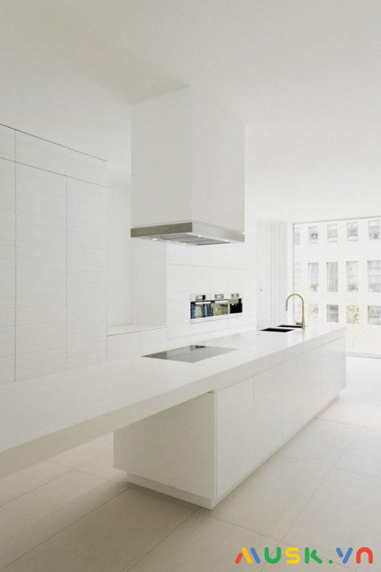 Thiết kế nội thất bếp chung cư tối giản