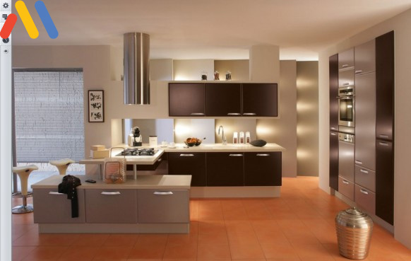 Phòng bếp sang trọng với hệ thống chiếu sáng hiện đại 1