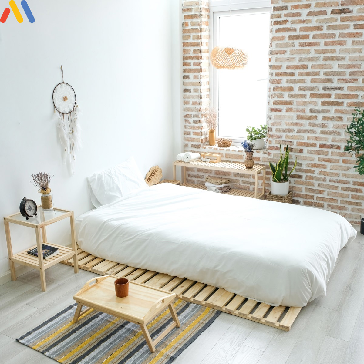 Mẫu nội thất phòng ngủ 11m2 phong cách Scandinavian tối giản