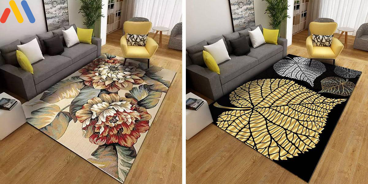 Cách chọn thảm phòng khách theo gam màu tối tránh mất thẩm mỹ khi có bụi bẩn.