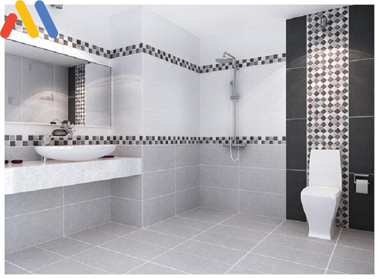 chọn gạch phòng tắm và viền phù hợp với diện tích 