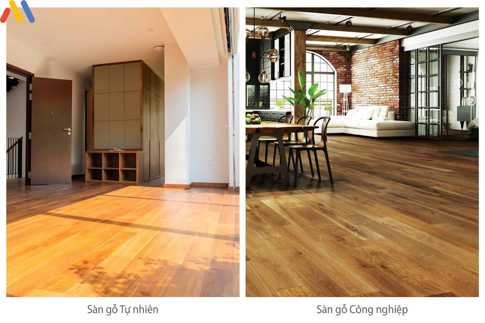 Sàn gỗ tự nhiên và sàn gỗ công nghiệp