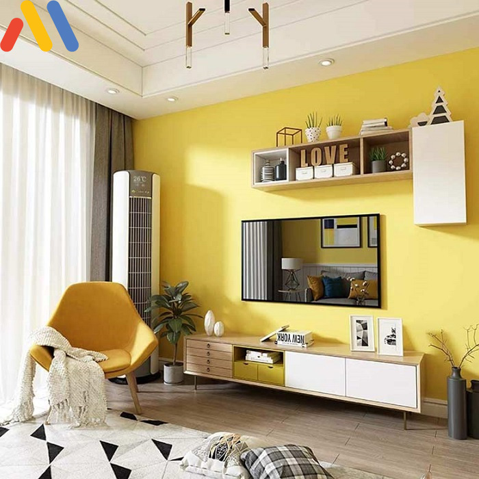 Màu vàng sơn nội thất phòng khách đẹp