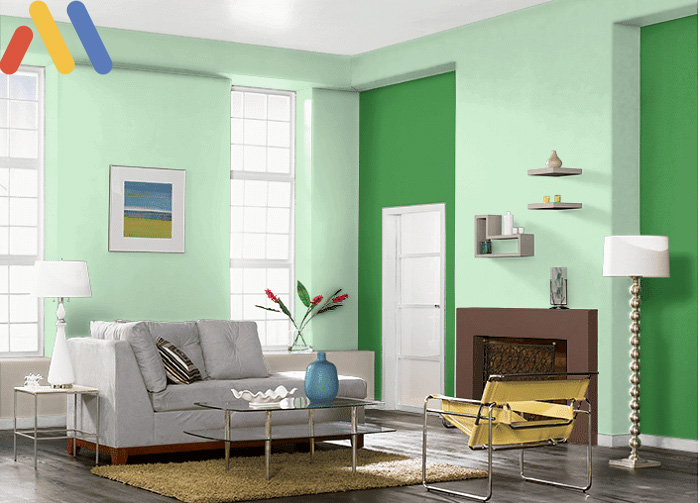 Phối màu sơn phòng khách với nội thất phù hợp