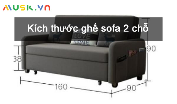 Tổng hợp kích thước ghế sofa đôi chuẩn nhất