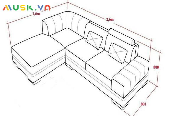 Kích thước ghế sofa chữ L