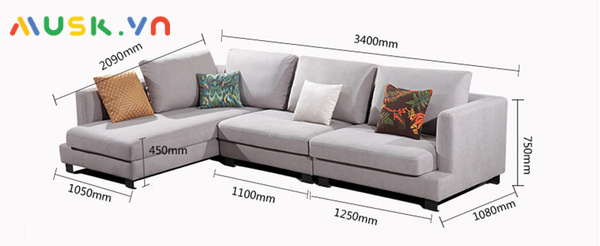 Đo chính xác thông số chiều dài và rộng của vị trí mà bạn sẽ đặt ghế sofa L