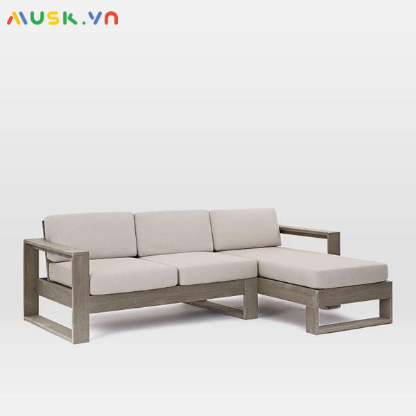 Ghế Sofa gỗ chữ L loại nhỏ
