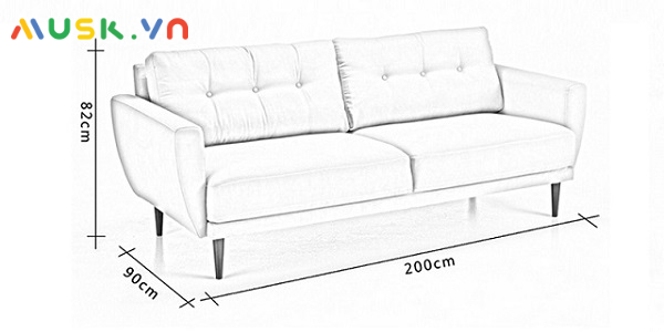 Sofa 3 chỗ ngồi thoải mái, thích hợp cho không gian rộng rãi 