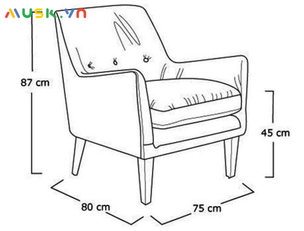 Ghế sofa văng đơn nhỏ gọn, đơn giản 