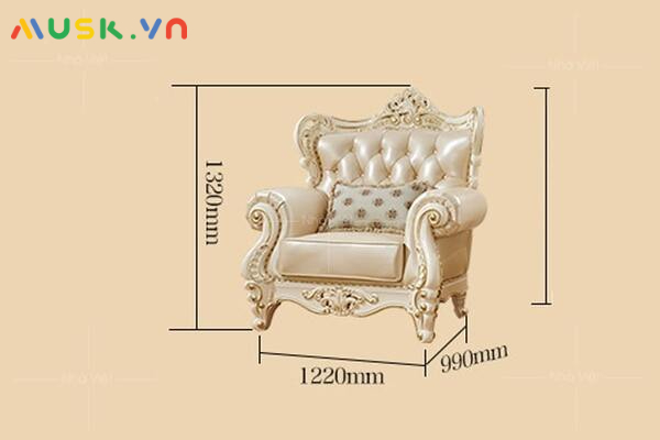 Ghế sofa đơn mang phong cách tân cổ điển