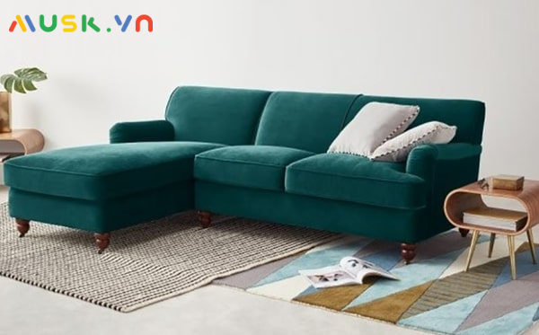 Sofa vải nhung vô cùng êm ái và ấm áp rất thích hợp cho mùa đông