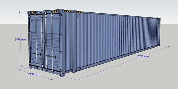 chiều cao xe container