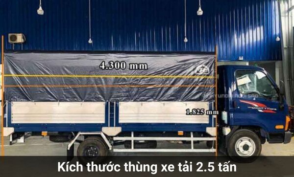 kích thước thùng xe tải 2.5 tấn