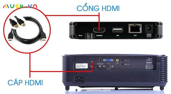 Kết nối máy tính với máy chiếu bằng cáp HDMI