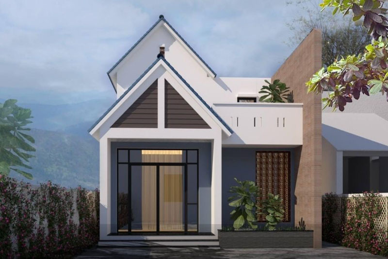 Mẫu thiết kế nhà gác lửng mái Thái đơn giản