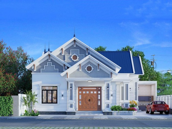 Mẫu nhà mái Thái 9mx20m phong cách cổ điển ấn tượng