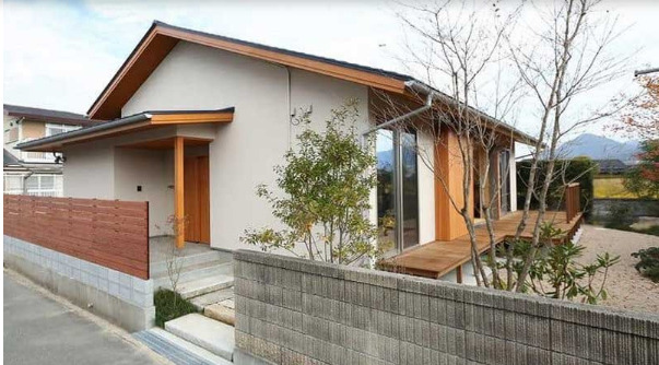 Vật liễu gỗ, đá… thường được sử dụng trong thiết kế nội ngoại thất của kiến trúc nhà cấp 4 kiểu Nhật