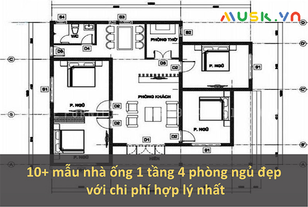 Mẫu nhà vườn biệt thự 2 tầng đơn giản 10x20,8m có 4 phòng ngủ ở Phan Thiết