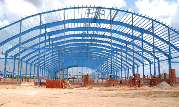 Xây dựng nhà xưởng 500m2 mái vòm