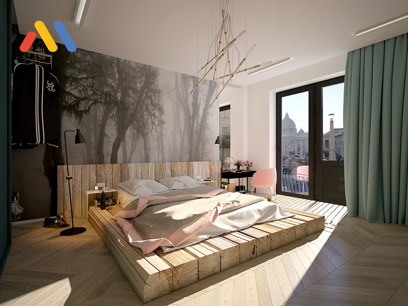 Mẫu thiết kế trần thạch cao phẳng phòng ngủ đẹp - mẫu 11
