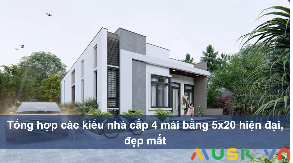 Mẫu nhà cấp 4 đẹp 5x20 chi phí thấp xây dựng đẹp 2022 - Siêu thị nội thất  số 1 Việt Nam - NoithatAlpha.com